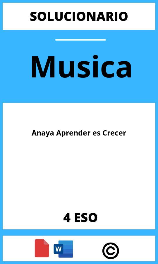 Solucionario Musica 4 ESO Anaya Aprender es Crecer