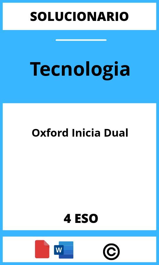 Solucionario Tecnologia 4 ESO Oxford Inicia Dual